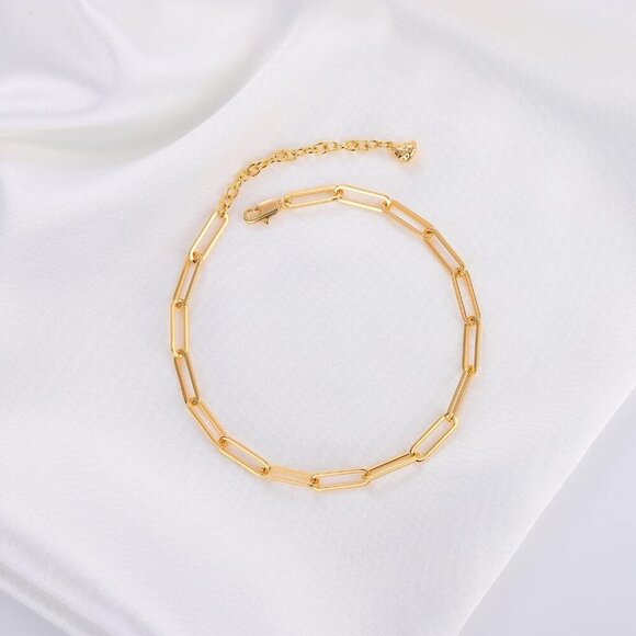 Anklet for Women Gold Chain 14K Gold Plated Dainty Boho Beach Summer Simple Foot - Picture 5 of 7